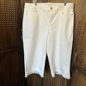 Lane Bryant White Fringe Women's Jeans - Lane Bryant